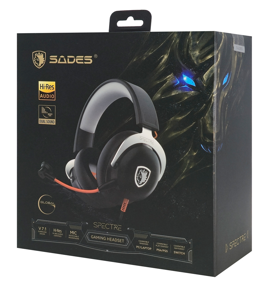 SADES gaming headset Spectre, USB σύνδεση, 50mm, V7.1 surround, multi-platform, μαύρο - Image 5