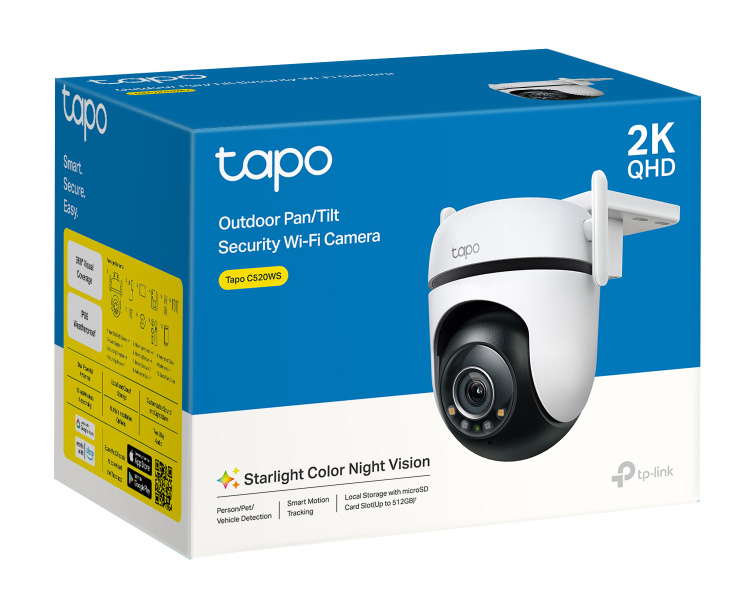 TP-LINK smart κάμερα Tapo C520WS, 2K, WiFi, PTZ, IP66, V2.0 - Image 4